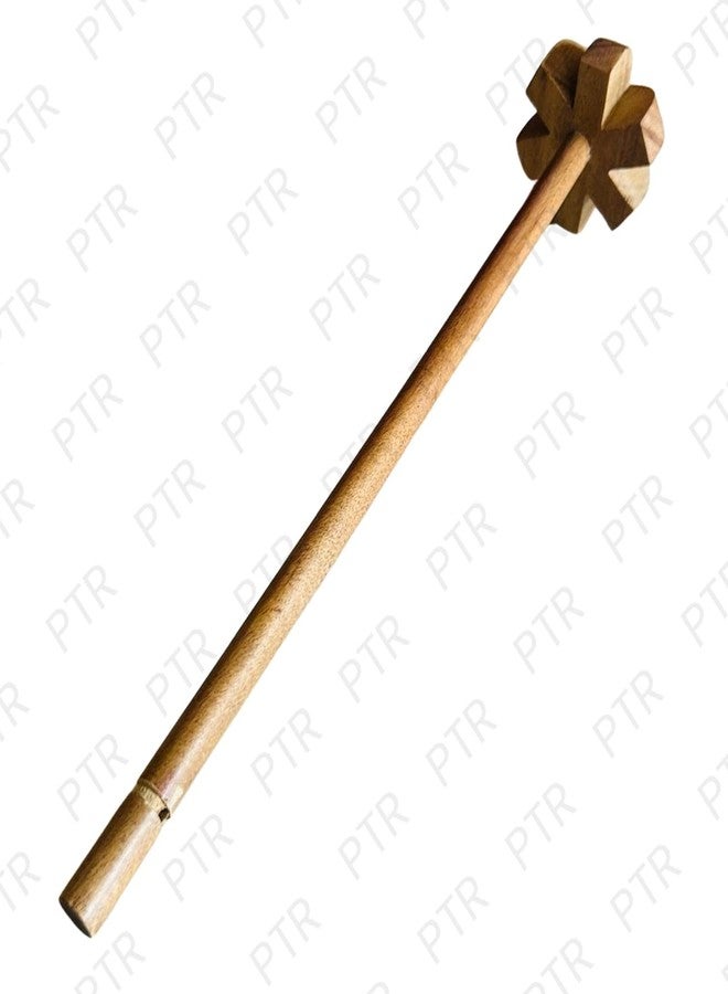 PTR Wooden Whisk & Beater | Handcrafted Mathani, Lassi & Curd Churner | Compact & Glass-Friendly | Anti-Bacterial | Termite-Resistant | Eco-Safe | Made in India | Smooth Glass Rai Finish (24 CM) - Image 5